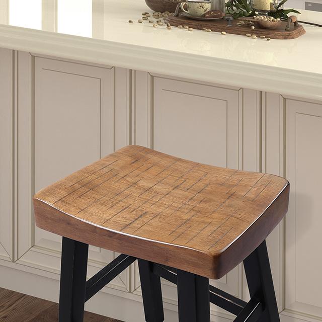Biasca 24" Stool (2/CTN) White, Brown, & Black - Inland Furniture (San Bernardino, CA)