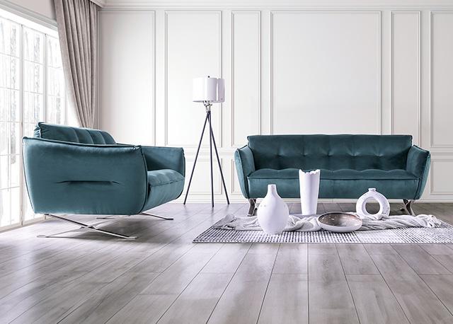 Civellutino Sofa Teal - Inland Furniture (San Bernardino, CA)