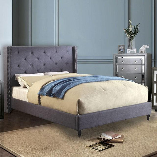 Anabelle E.King Bed Purple & Natural - Inland Furniture (San Bernardino, CA)