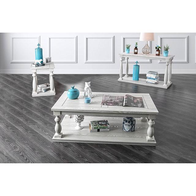 Arlington Antique White Sofa Table - Inland Furniture (San Bernardino, CA)