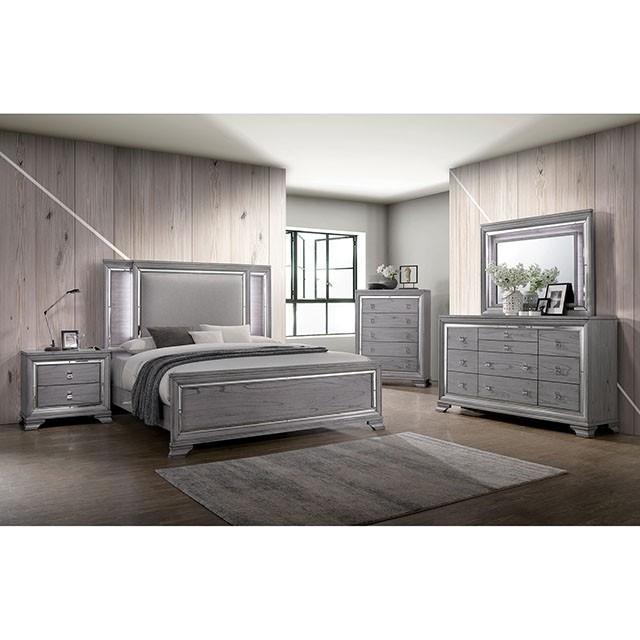 Alanis Light Gray Cal.King, E.King, & Queen Bed - Inland Furniture (San Bernardino, CA)
