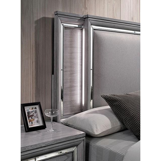 Alanis Light Gray Cal.King, E.King, & Queen Bed - Inland Furniture (San Bernardino, CA)
