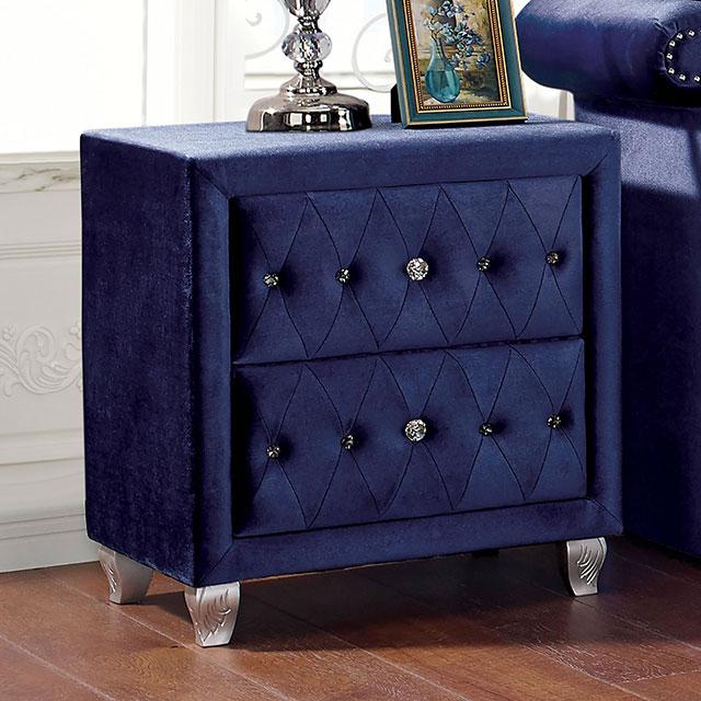 Alzire Black & Blue Night Stand - Inland Furniture (San Bernardino, CA)