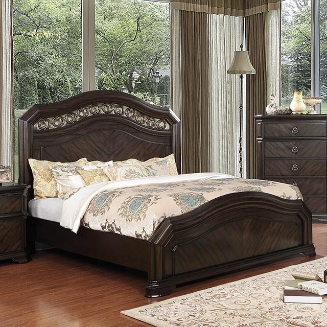 Calliope Bed Walnut & Oak - Inland Furniture (San Bernardino, CA)