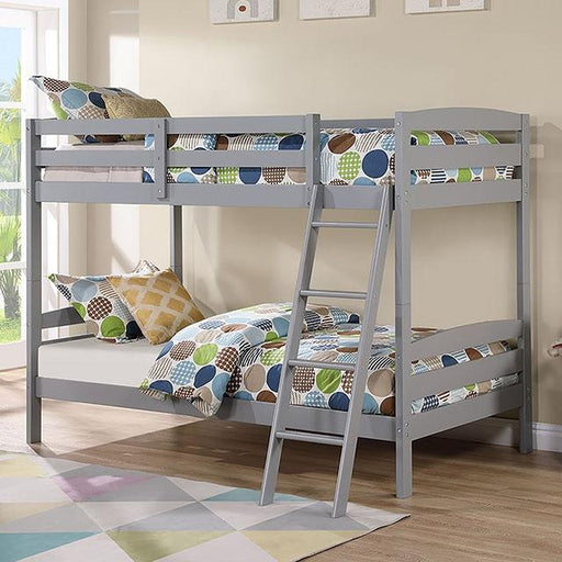 Candice Twin/Twin Bunk Bed White & Gray - Inland Furniture (San Bernardino, CA)