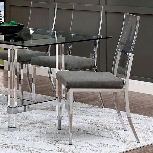 Casper Chrome Side Chair (2/CTN) - Inland Furniture (San Bernardino, CA)