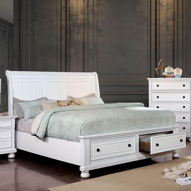Castor Bed Black, Chrome, & White - Inland Furniture (San Bernardino, CA)