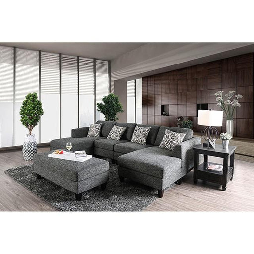 Lowry Gray Sectional w/ Ottoman - Inland Furniture (San Bernardino, CA)