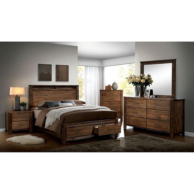 ELKTON Oak Cal.King, E.King, & Queen Bed - Inland Furniture (San Bernardino, CA)