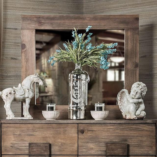 AVEIRO Rustic Natural Tone Mirror - Inland Furniture (San Bernardino, CA)
