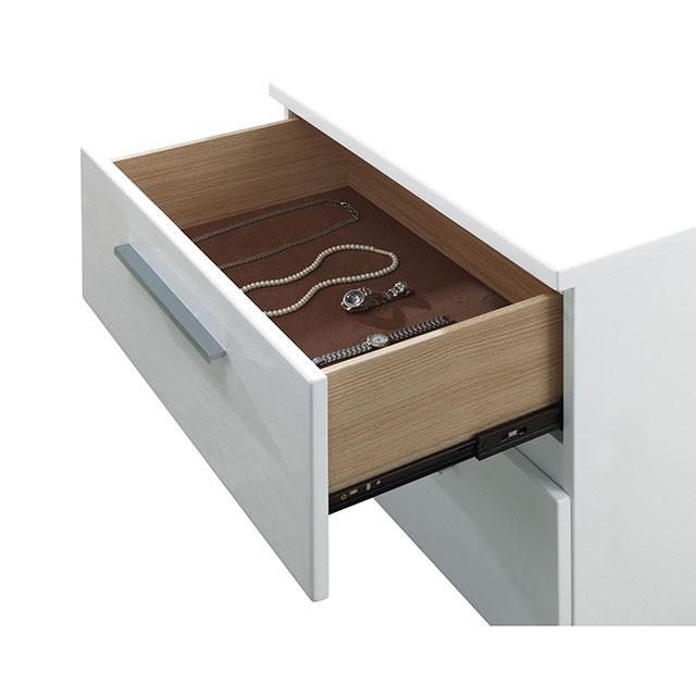 CLEMENTINE Glossy White E.King, Full,& Queen Bed - Inland Furniture (San Bernardino, CA)