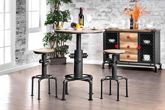 Foskey 3 Pc Bar Table Set - Inland Furniture (San Bernardino, CA)