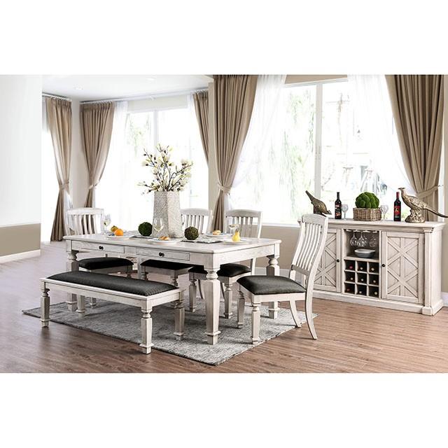 Georgia 6 Pc Dining Table Set with Bench - Inland Furniture (San Bernardino, CA)