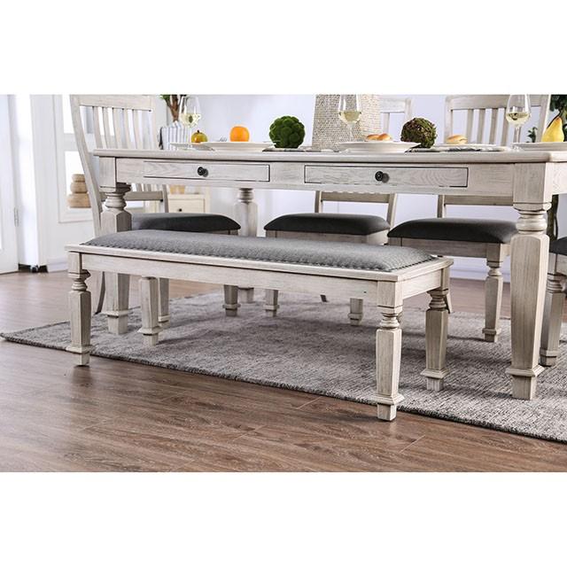 Georgia 6 Pc Dining Table Set with Bench - Inland Furniture (San Bernardino, CA)