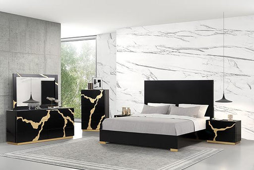 Goldsberg E.King & Queen Bed Grey & Pink - Inland Furniture (San Bernardino, CA)