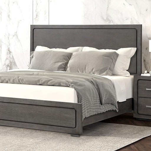 Crowthorne E.King & Queen Bed Grey & White - Inland Furniture (San Bernardino, CA)