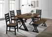 Barbary Dining Table Set with Bench - Inland Furniture (San Bernardino, CA)