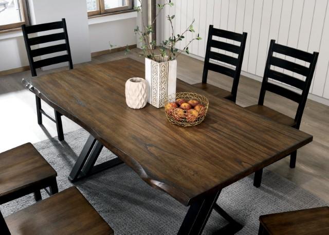 Barbary Dining Table Set with Bench - Inland Furniture (San Bernardino, CA)