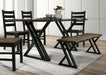 Barbary Dining Table Set with Bench - Inland Furniture (San Bernardino, CA)
