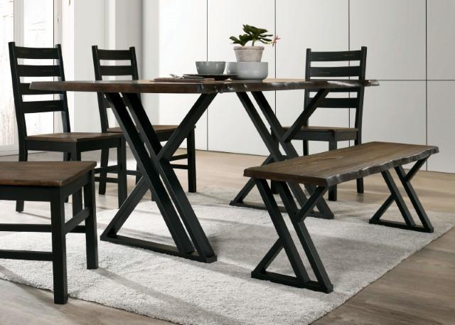 Barbary Dining Table Set with Bench - Inland Furniture (San Bernardino, CA)
