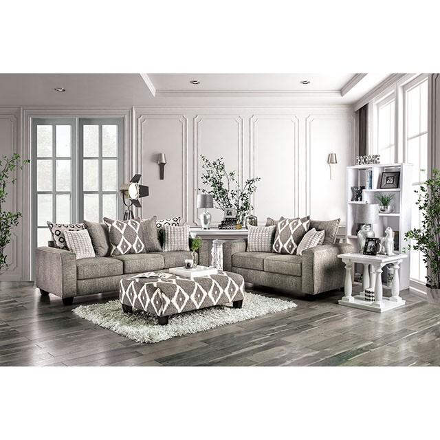 Basie Gray Love Seat - Inland Furniture (San Bernardino, CA)