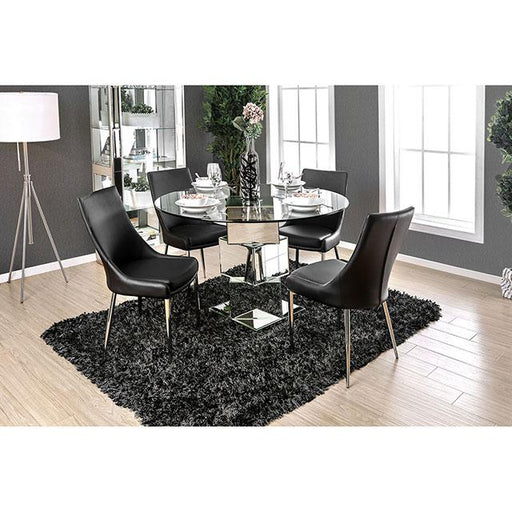 Izzy Silver/Black Side Chair, Black (2/CTN) - Inland Furniture (San Bernardino, CA)