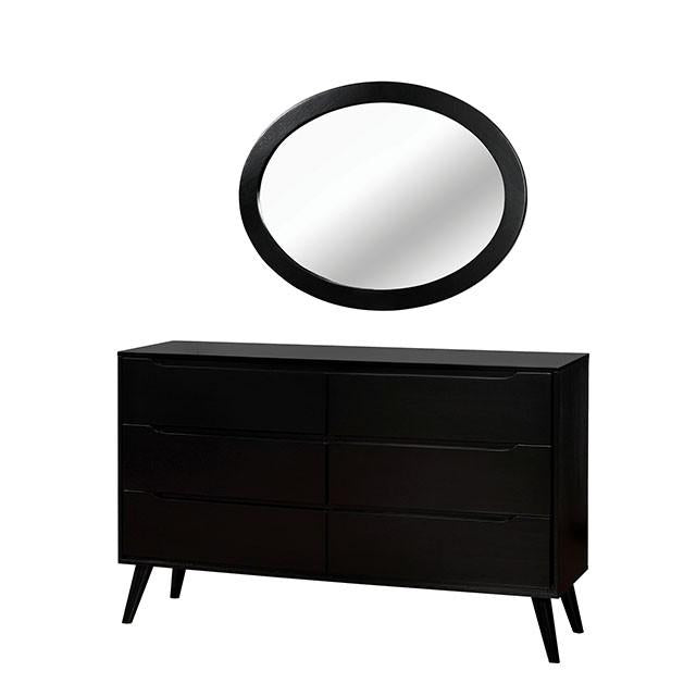 LENNART II Black Oval Mirror - Inland Furniture (San Bernardino, CA)