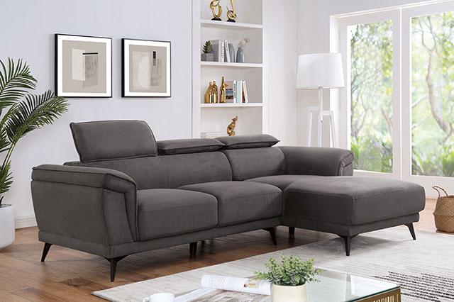 NAPANEE Sectional, Dark Gray - Inland Furniture (San Bernardino, CA)