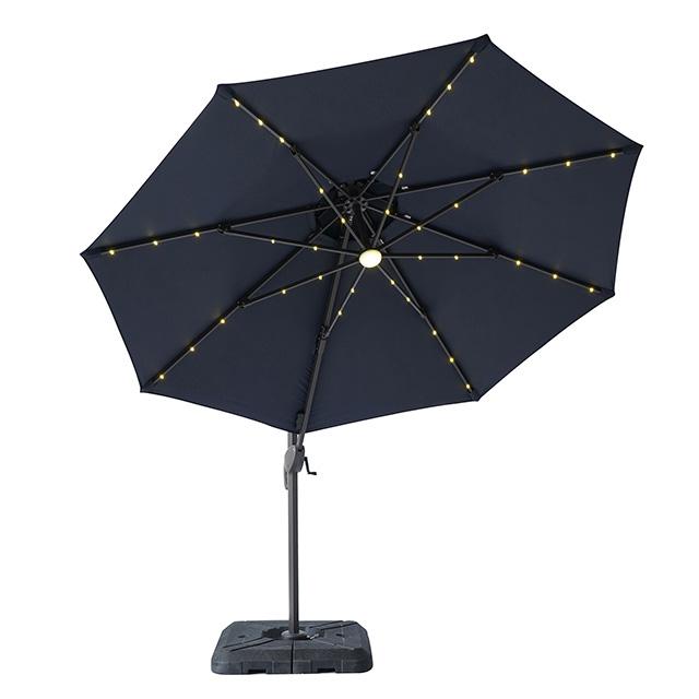 Nuti 10 Ft Round Umbrella w/ LED Light + 37" Large Base - Inland Furniture (San Bernardino, CA)