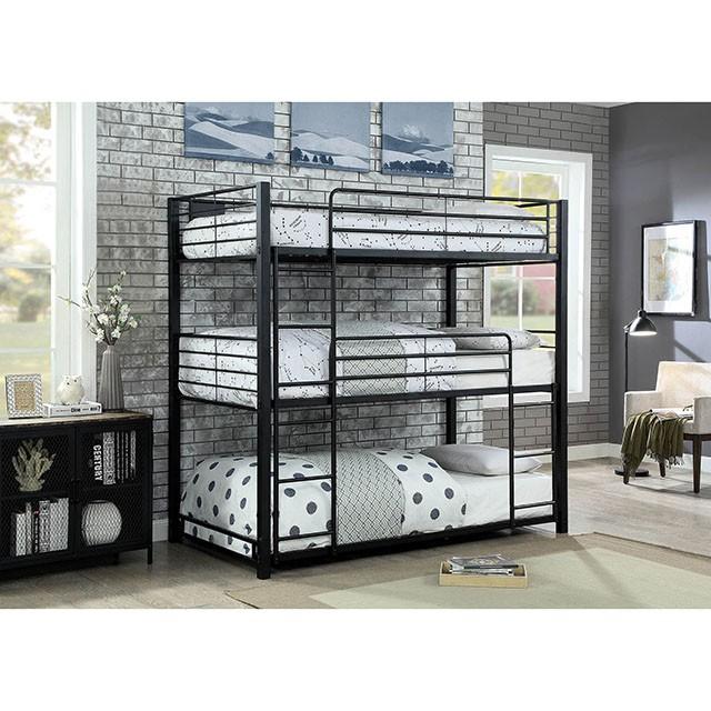 Olga I Antique Black Full/Full Bunk Bed - Inland Furniture (San Bernardino, CA)