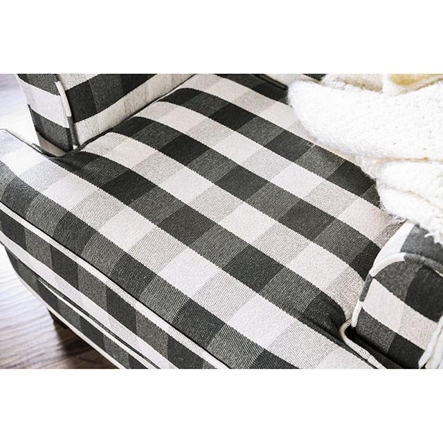 Patricia Ivory/Black Stripe Chair - Inland Furniture (San Bernardino, CA)