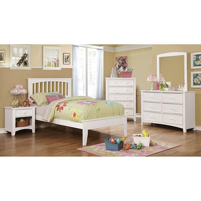 Pine Brook Cherry & White Full Bed - Inland Furniture (San Bernardino, CA)