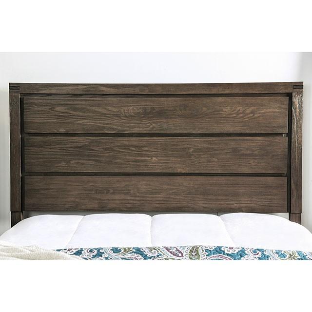 Rexburg Wire-Brushed Rustic Brown E.King & Full Bed - Inland Furniture (San Bernardino, CA)