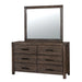 Rexburg Wire-Brushed Rustic Brown Mirror - Inland Furniture (San Bernardino, CA)