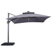 Sano 10 Ft Square Umbrella w/ Double Top w/ LED Light + 37" Large Base - Inland Furniture (San Bernardino, CA)