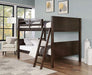 STAMOS Full/Full, Twin/Full, & Twin/twin Bunk Bed, Walnut - Inland Furniture (San Bernardino, CA)