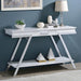 TITUS Sofa Table, White/Chrome - Inland Furniture (San Bernardino, CA)