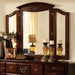 Tuscan II Glossy Dark Pine Tri-Fold Mirror - Inland Furniture (San Bernardino, CA)