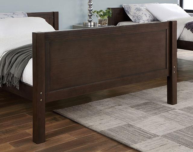 STAMOS Full/Full, Twin/Full, & Twin/twin Bunk Bed, Walnut - Inland Furniture (San Bernardino, CA)