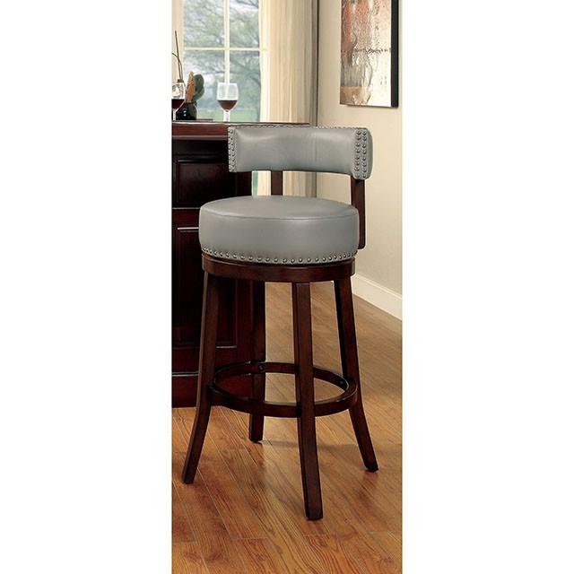 SHIRLEY Dark Oak/Gray 29" Bar Stool - Inland Furniture (San Bernardino, CA)