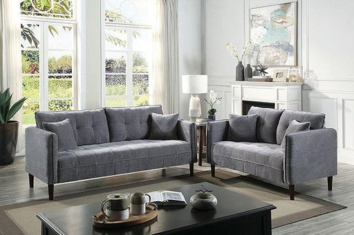 LYNDA Loveseat w/ Pillows, Dark Gray - Inland Furniture (San Bernardino, CA)