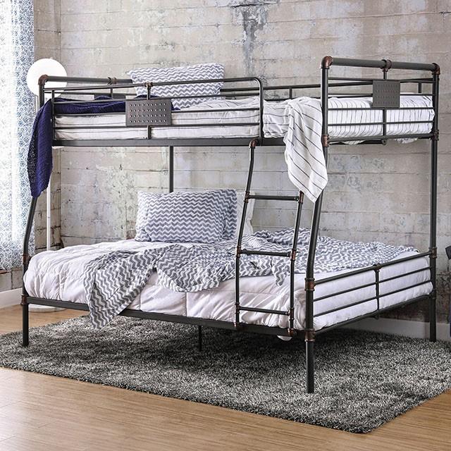 Olga I Antique Black Full/Full Bunk Bed - Inland Furniture (San Bernardino, CA)