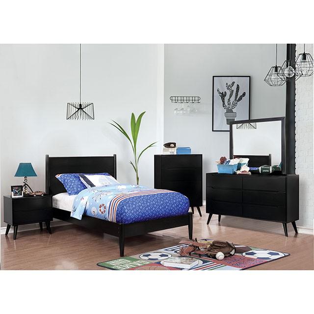 LENNART II Black & White Cal.King, E.King, Full, Queen, Twin Bed - Inland Furniture (San Bernardino, CA)