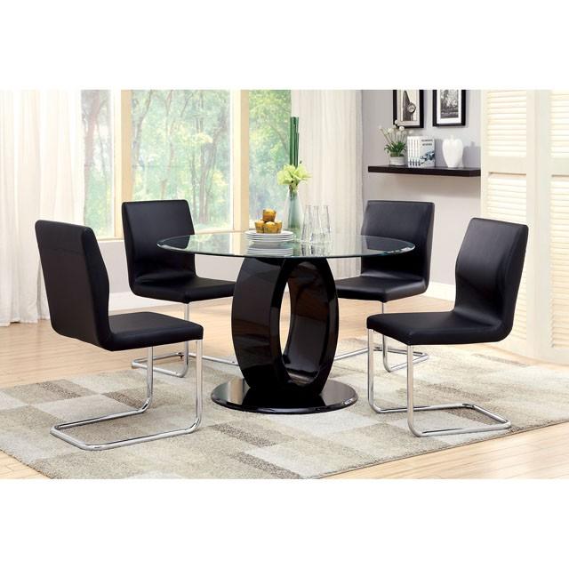 LODIA I Black/Silver Side Chair - Inland Furniture (San Bernardino, CA)