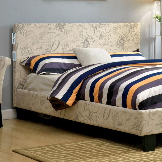 Evans E.King & Cal.King Bed Espressso, White, & Camel - Inland Furniture (San Bernardino, CA)