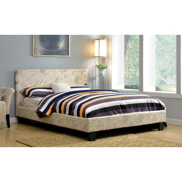 Evans E.King & Cal.King Bed Espressso, White, & Camel - Inland Furniture (San Bernardino, CA)