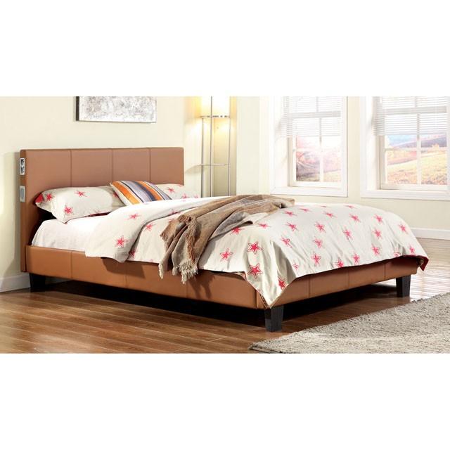 Evans E.King & Cal.King Bed Espressso, White, & Camel - Inland Furniture (San Bernardino, CA)