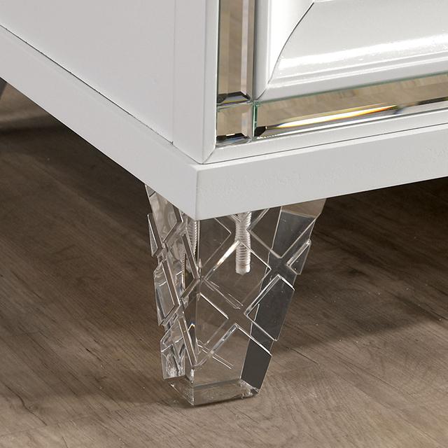 EMMELINE Night Stand w/ USB, White - Inland Furniture (San Bernardino, CA)
