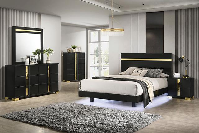 Lillestrom E.King, Queen, Full, & Full Bed Black & White - Inland Furniture (San Bernardino, CA)