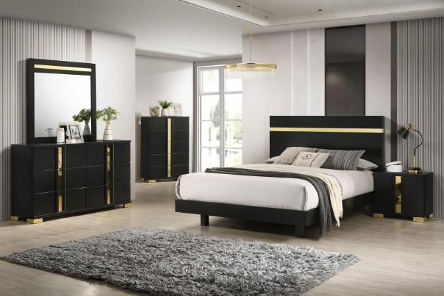 Lillestrom E.King, Queen, Full, & Full Bed Black & White - Inland Furniture (San Bernardino, CA)